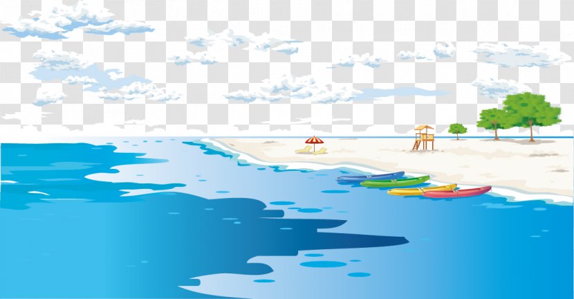 Sandy Beach Illustration - Water Resources - Vector Transparent PNG