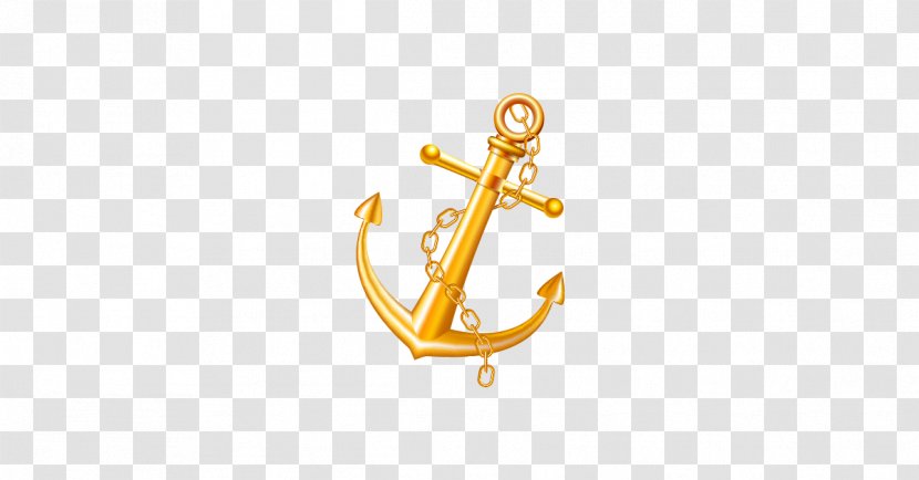 Anchor Gold Watercraft Metal - Ribbon - Golden Transparent PNG