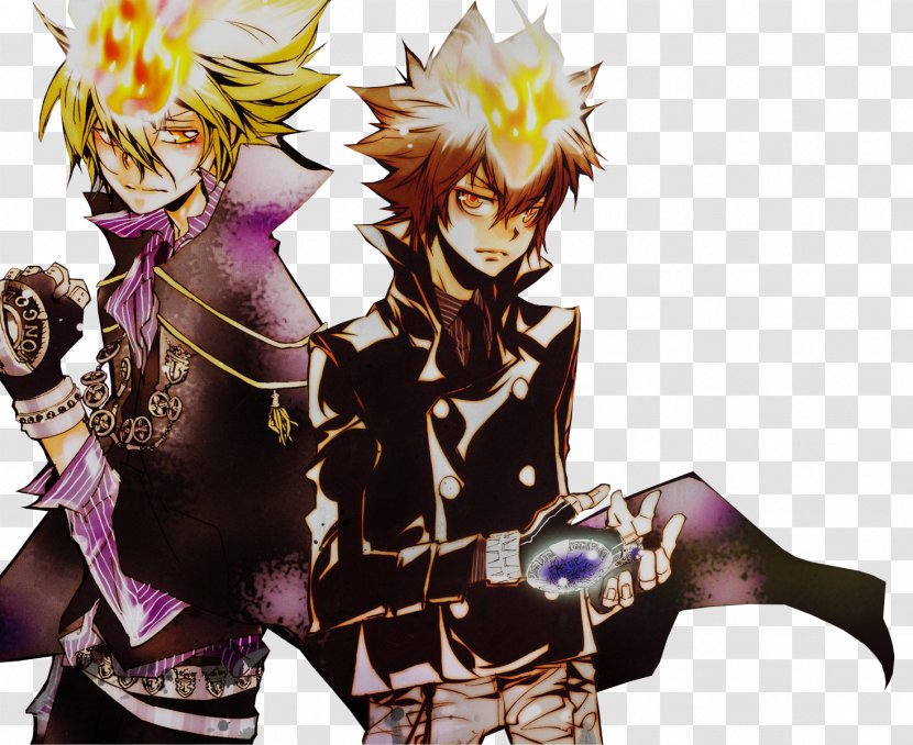 Tsunayoshi Sawada Kyoya Hibari Hayato Gokudera Mukuro Rokudo Lambo - Silhouette - Reborn Transparent PNG