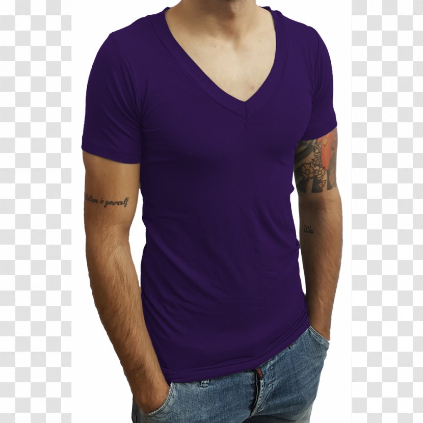 T-shirt Purple Collar Blouse - Electric Blue Transparent PNG