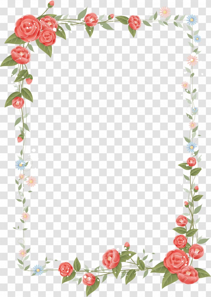 Border Flowers Floral Design Clip Art - Floristry - Rose Frame Transparent PNG