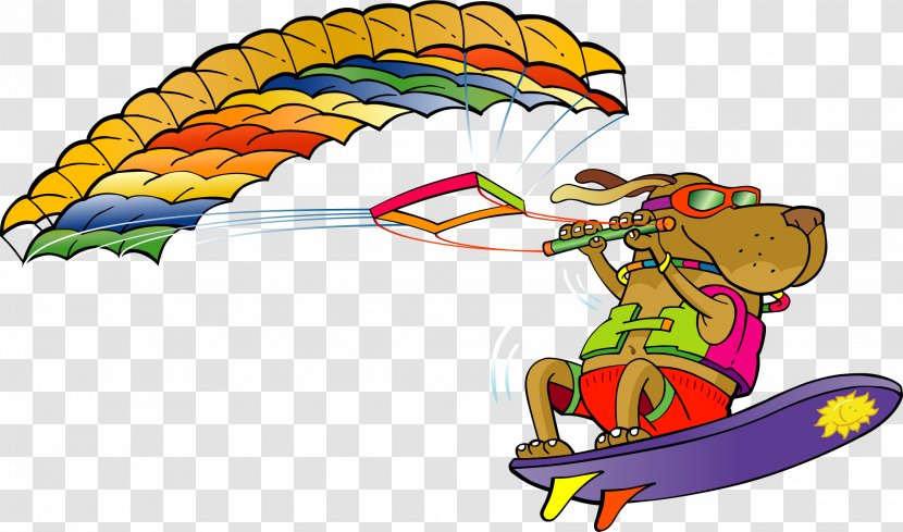 Windsurfing Paragliding - Kite - Vector Painted Skateboard Transparent PNG