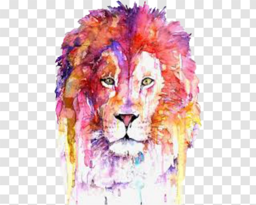 Lion Watercolor Painting Art Printmaking Drawing - Organism Transparent PNG