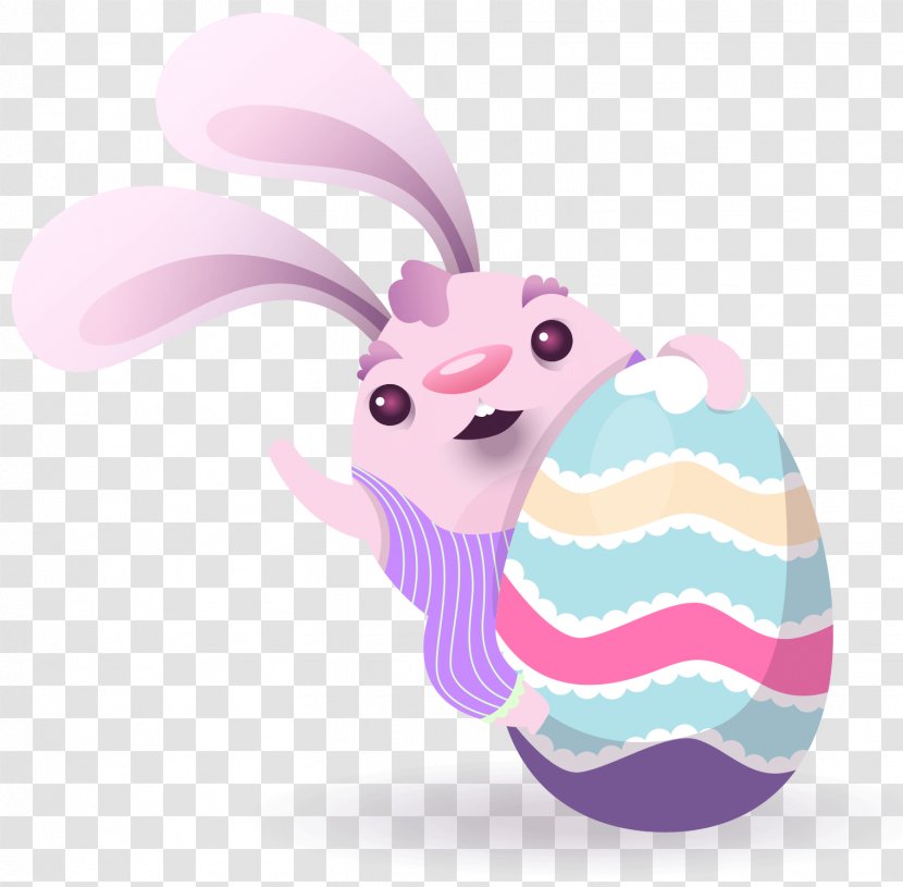 Easter Bunny Egg Product Design - Fictional Character - Animated Cute Transparent PNG