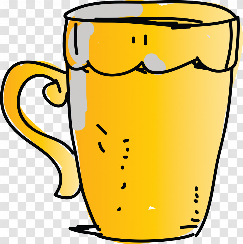 Mug Beer Glassware Pint Glass Yellow Glass Transparent PNG