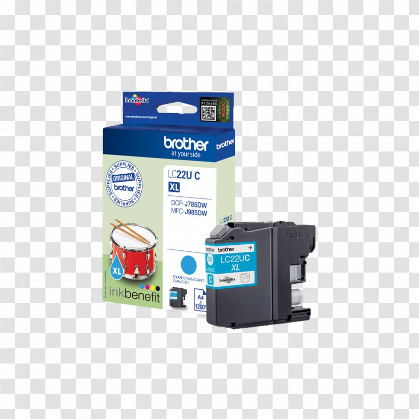 Ink Cartridge Printer Brother Industries Cyan - Printing Transparent PNG