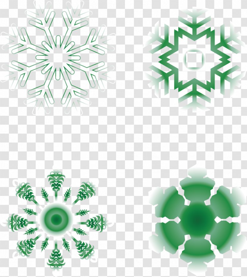 Snowflake Euclidean Vector - Space - Creative Cute Green Snowflakes Transparent PNG