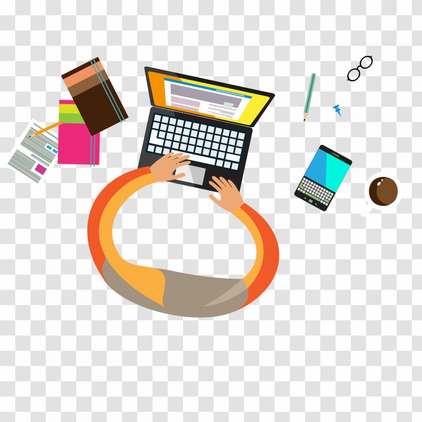 Business Table Computer - Internet - Vector Hand Operation Office Transparent PNG