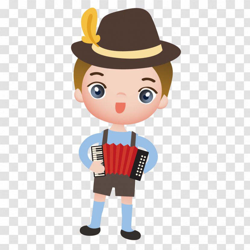 Netherlands Cartoon Illustration - Heart - The Boy With Accordion Transparent PNG