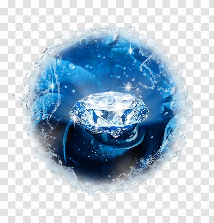 Blue Download - Rose - Diamond Wave Background Transparent PNG