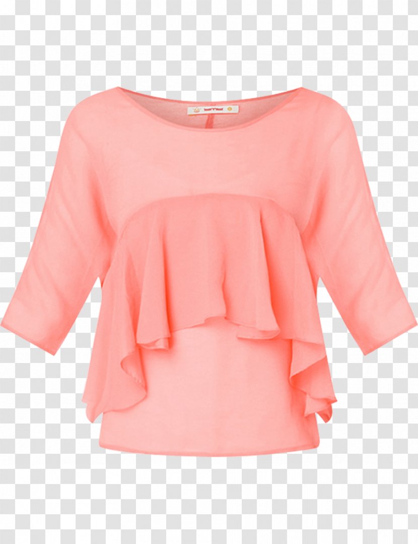 Sleeve Shoulder Pink M Blouse Dress Transparent PNG