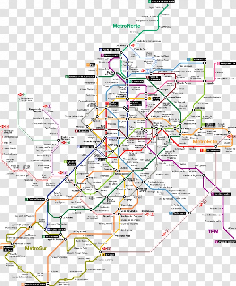 Madrid Metro Rapid Transit Map London Underground Transparent PNG