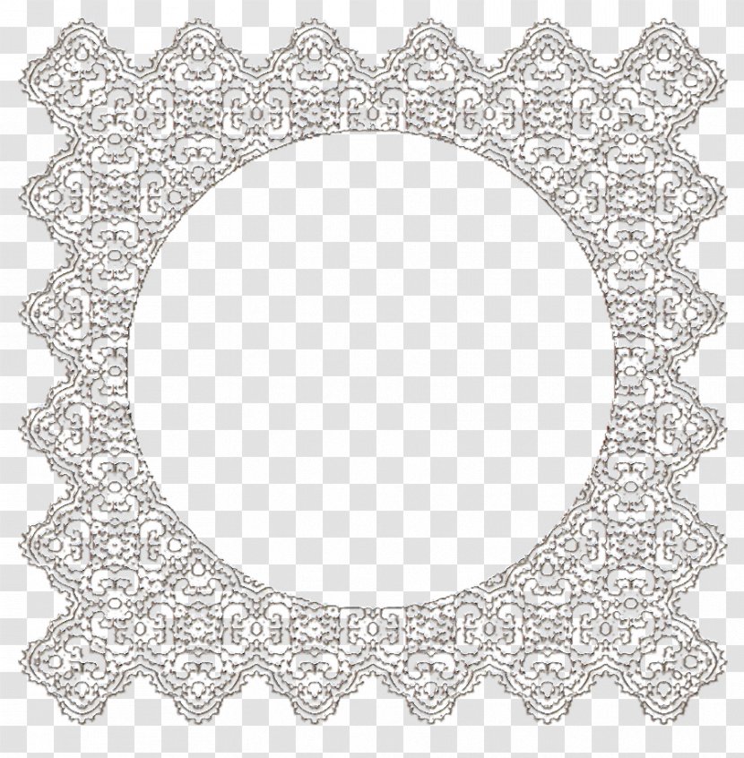 Lace Doily Picture Frames Pattern - Black And White - Frame Transparent PNG