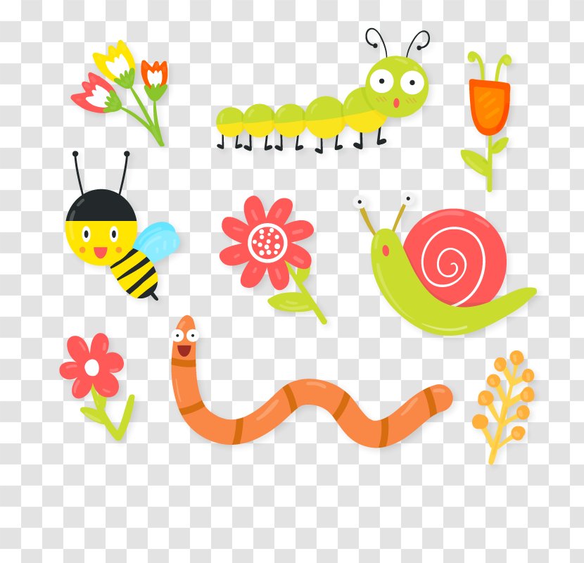 Insect Bee Earthworms Euclidean Vector - Point - Caterpillars Transparent PNG