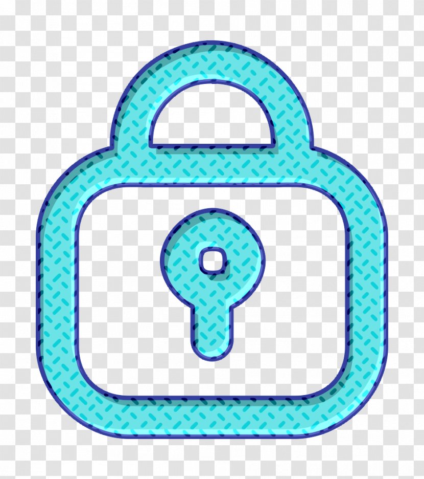 Home Icon Lock Outline - Aqua Turquoise Transparent PNG