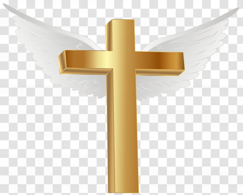Lihir Island Gold Cross Computer File - With Angel Wings Clip Art Image Transparent PNG