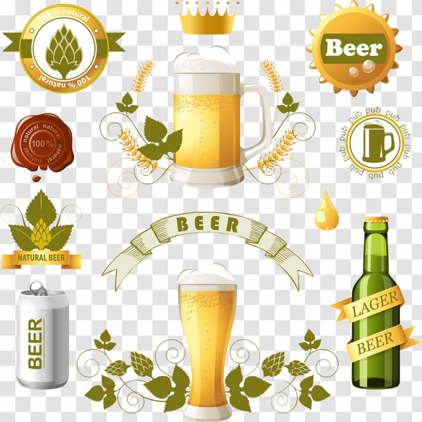 Beer Bottle Brewery - Food - Surrounded By Leafy Transparent PNG