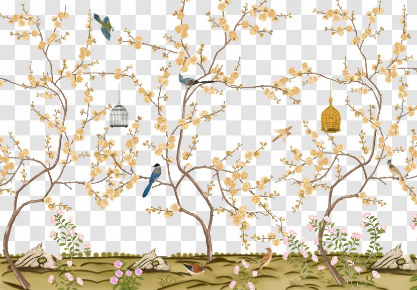 Bird Floral Design Wallpaper - Google Images - Chinese Transparent PNG