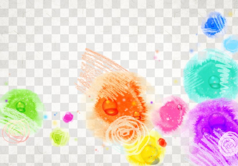 Abstraction Ink Watercolor Painting - Color Abstract Flowers Background Transparent PNG