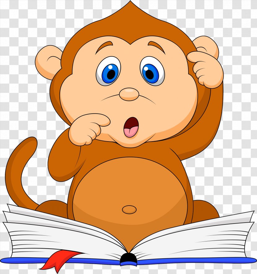 Monkey Reading Stock Photography Clip Art - Baby Transparent PNG