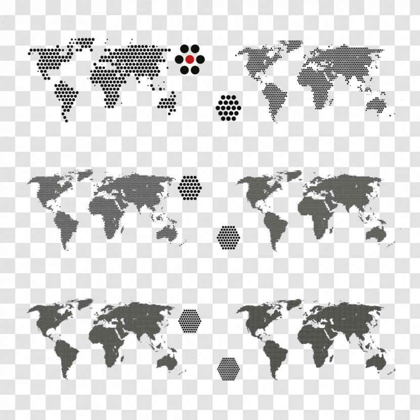 World Map Vector - Collection - With Dots Transparent PNG
