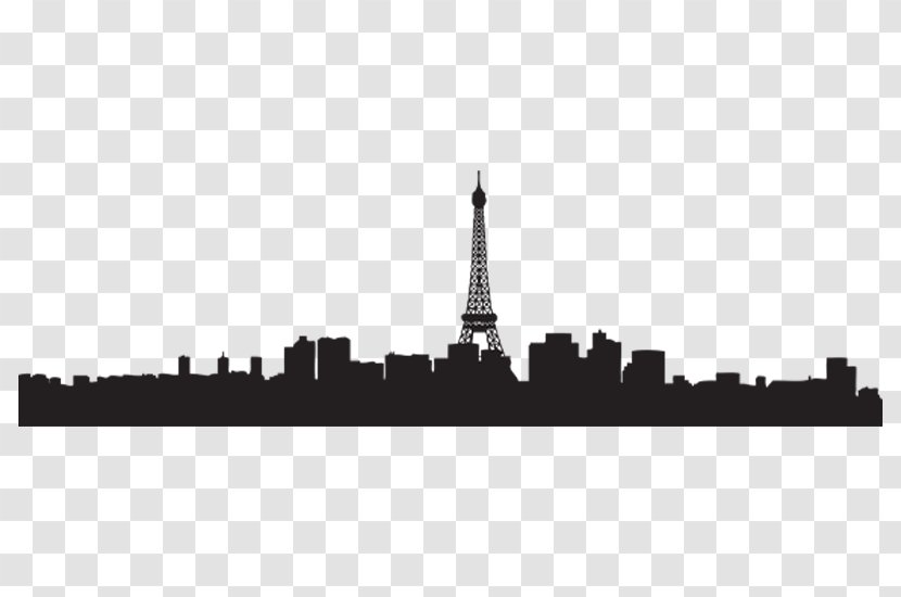 Eiffel Tower Skyline Silhouette Clip Art - Paris - City Landscape Transparent PNG
