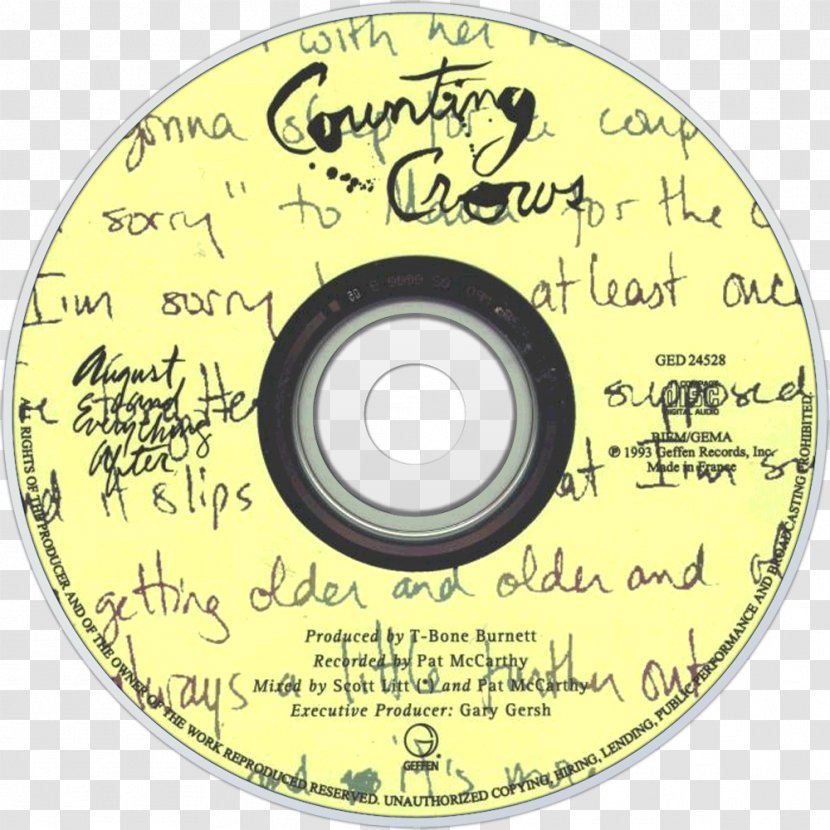 Compact Disc August And Everything After Counting Crows Blu-ray Super Audio CD - Dvd - Song Transparent PNG