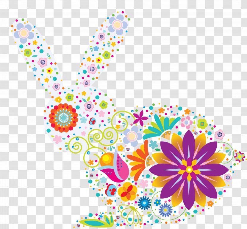 Rabbit Hare Graphic Design - Point - Floral Transparent PNG