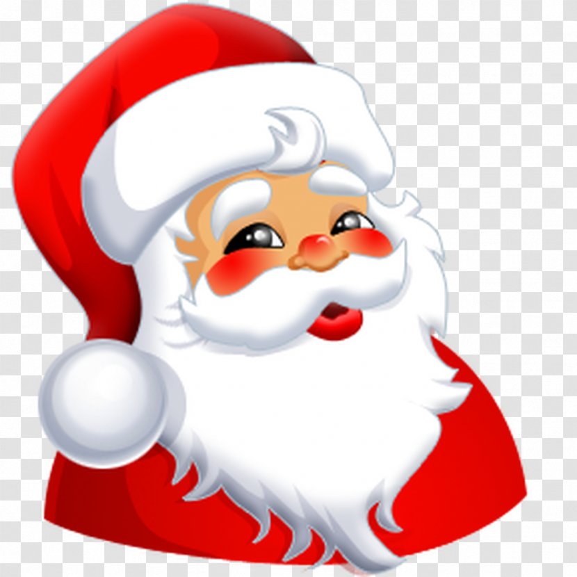 Santa Claus Smiley Face Clip Art - Royaltyfree - Father Xmas Transparent PNG