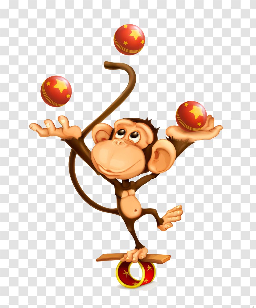 Circus Royalty-free Monkey Illustration - Stock Photography - Play Ball Cartoon Transparent PNG