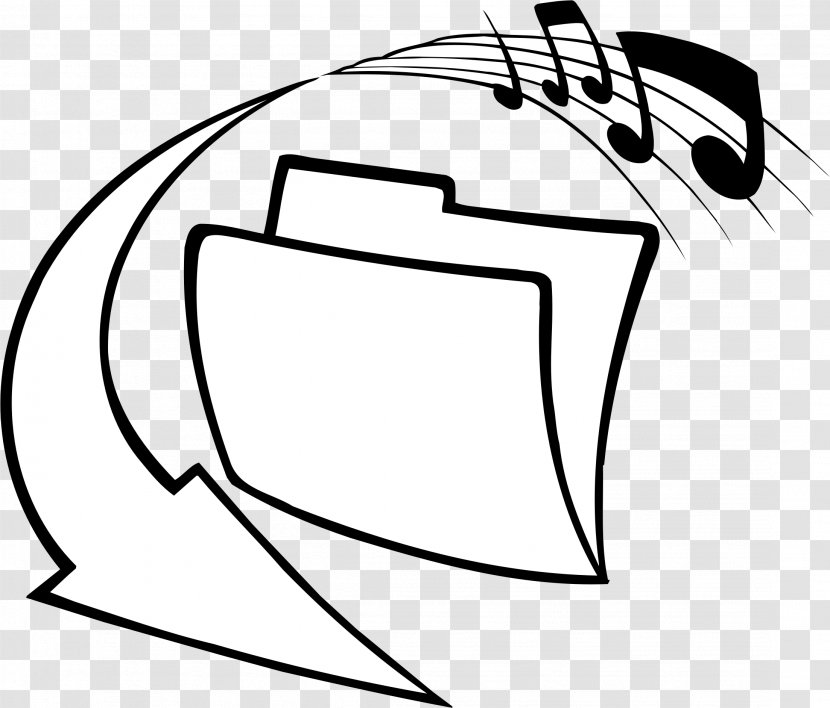 Musical Note Line Art Clip - Silhouette - Folder Transparent PNG