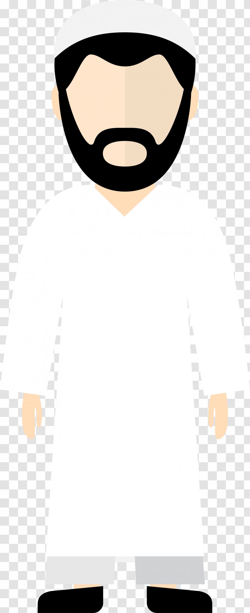 Cartoon Shoulder Illustration - Vision Care - White Arabia Beard Transparent PNG