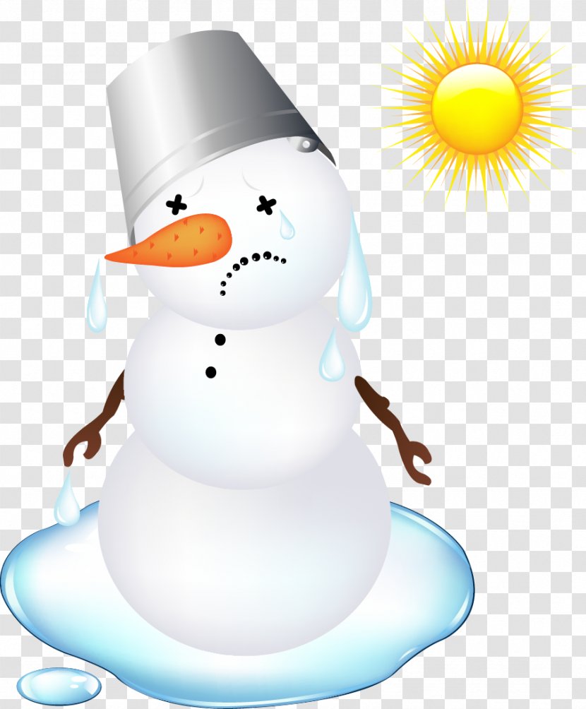 Snowman Christmas Melting Clip Art - Cute Melted Material Transparent PNG