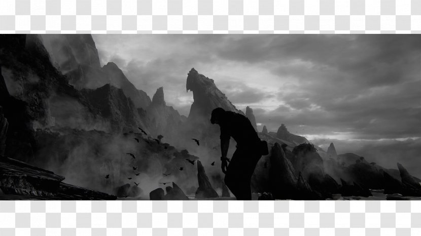 Terrain Black And White Monochrome Photography - Uncharted Transparent PNG
