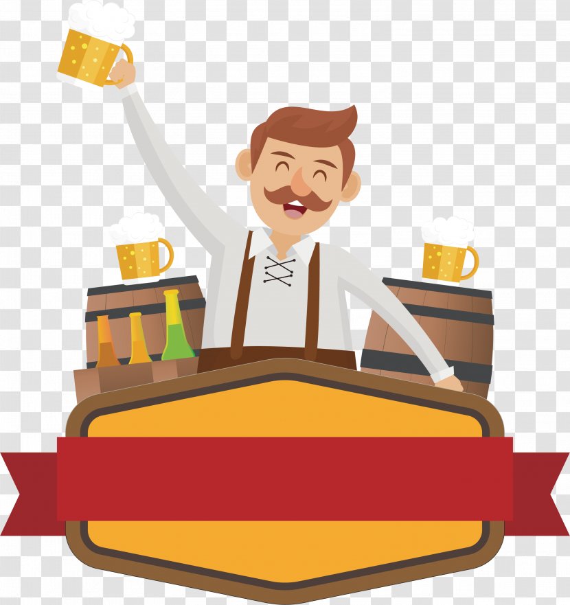 Oktoberfest In Germany 2018 Euclidean Vector Illustration - Human Behavior - Hold Up The Glass Your Hand Transparent PNG