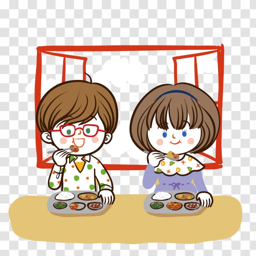 Estudante Eating Illustration - A Breakfast Couple Transparent PNG