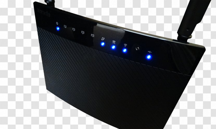 Router Tenda AC6 Wi-Fi Modem Internet - Computer Port - Top Angle Transparent PNG