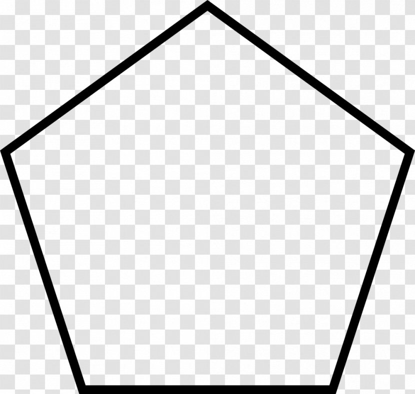 Regular Polygon Pentagon Polytope Shape - Black And White Transparent PNG
