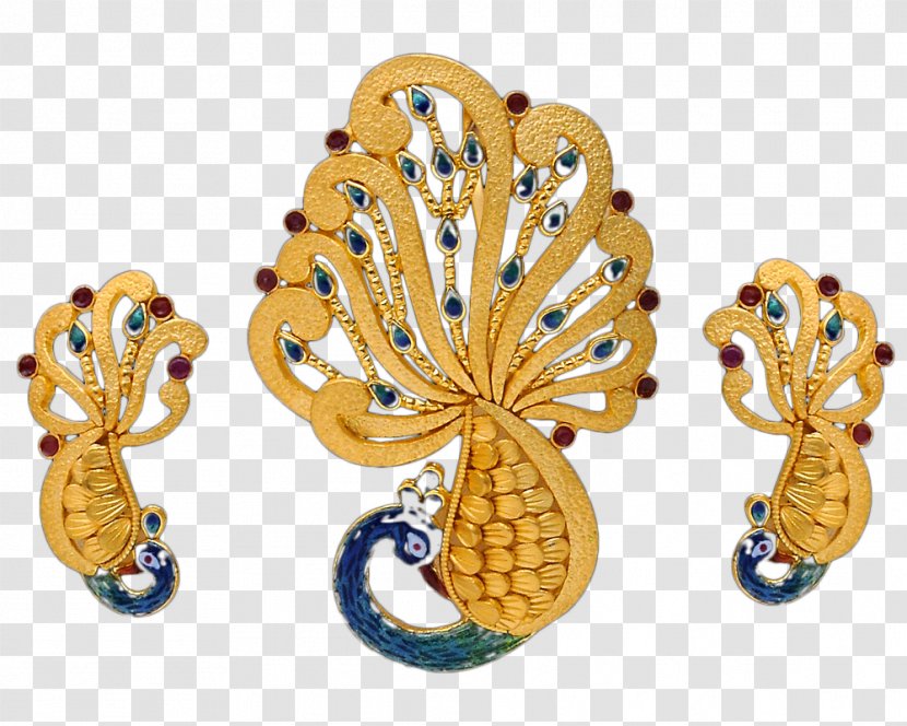 Body Jewellery - Gold - Peacock Transparent PNG
