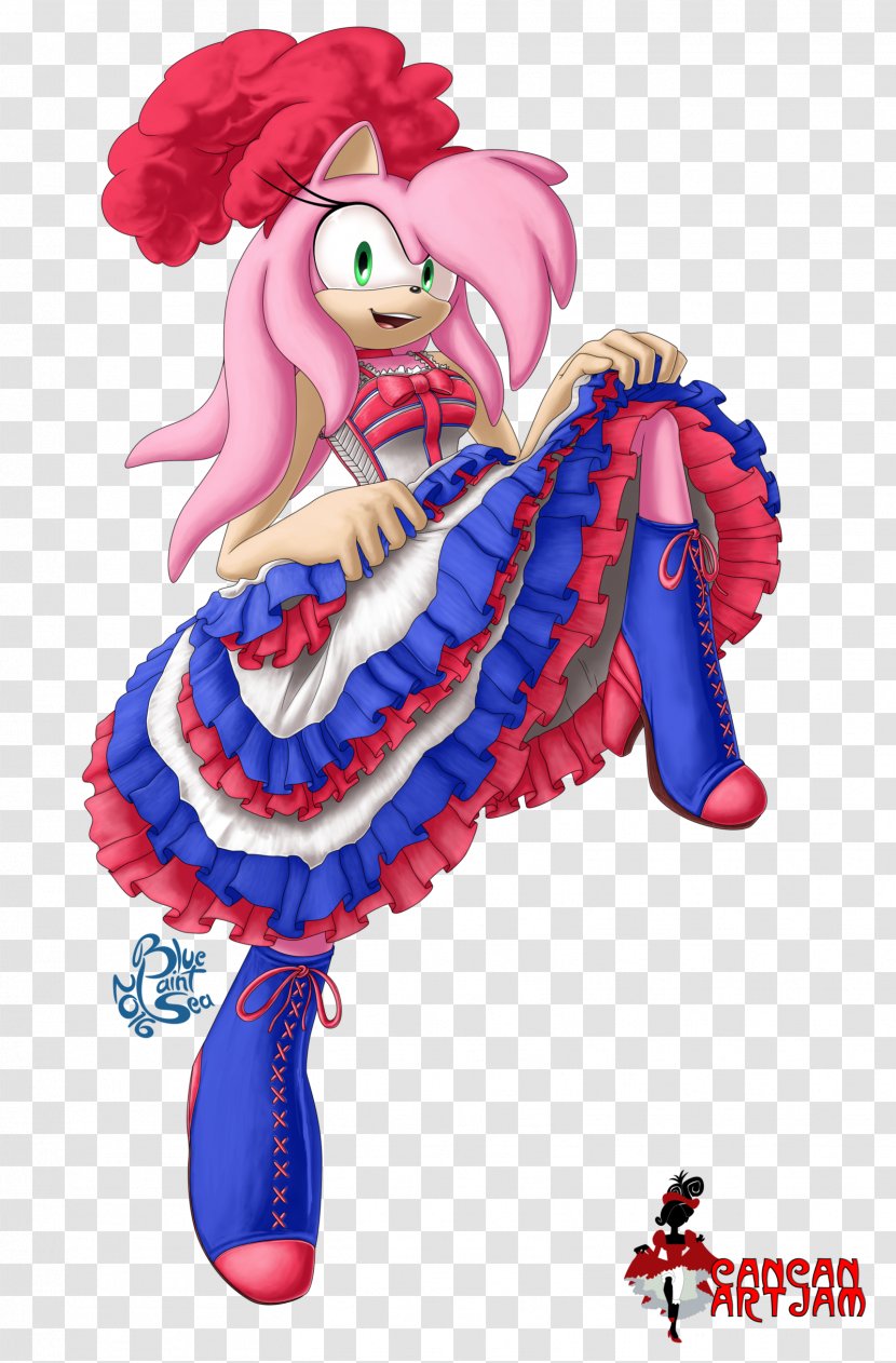 Amy Rose Can-can Character Fan Art Painting - Eyelashes Transparent PNG
