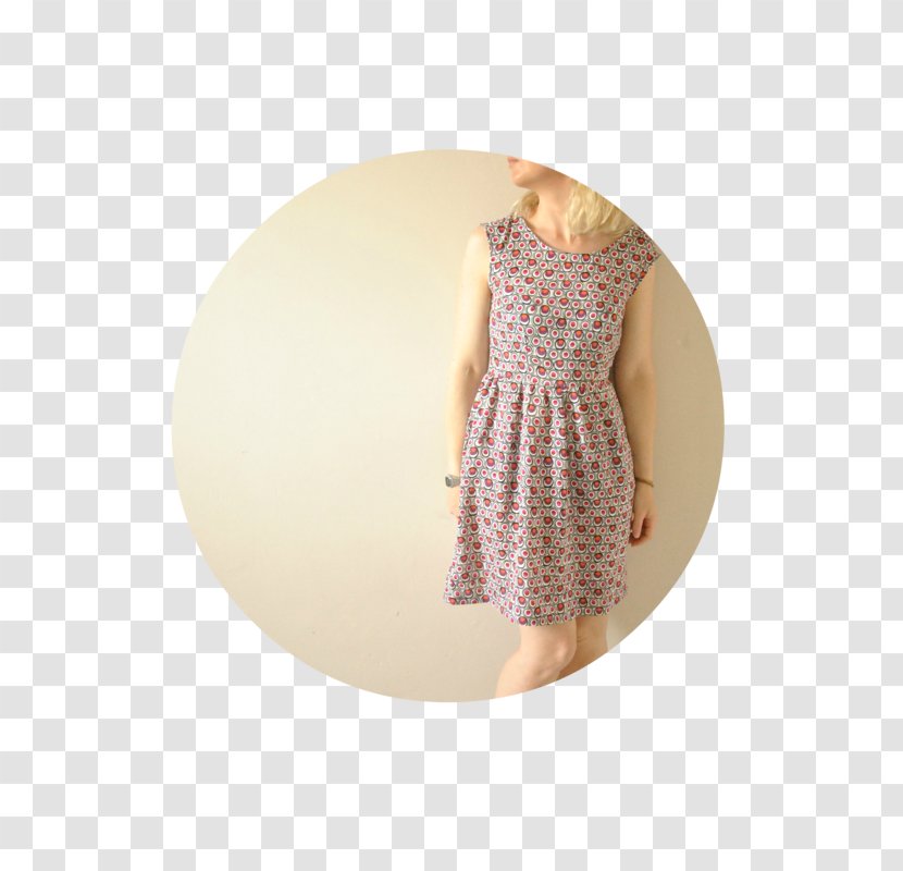 Polka Dot Shoulder Dress Transparent PNG