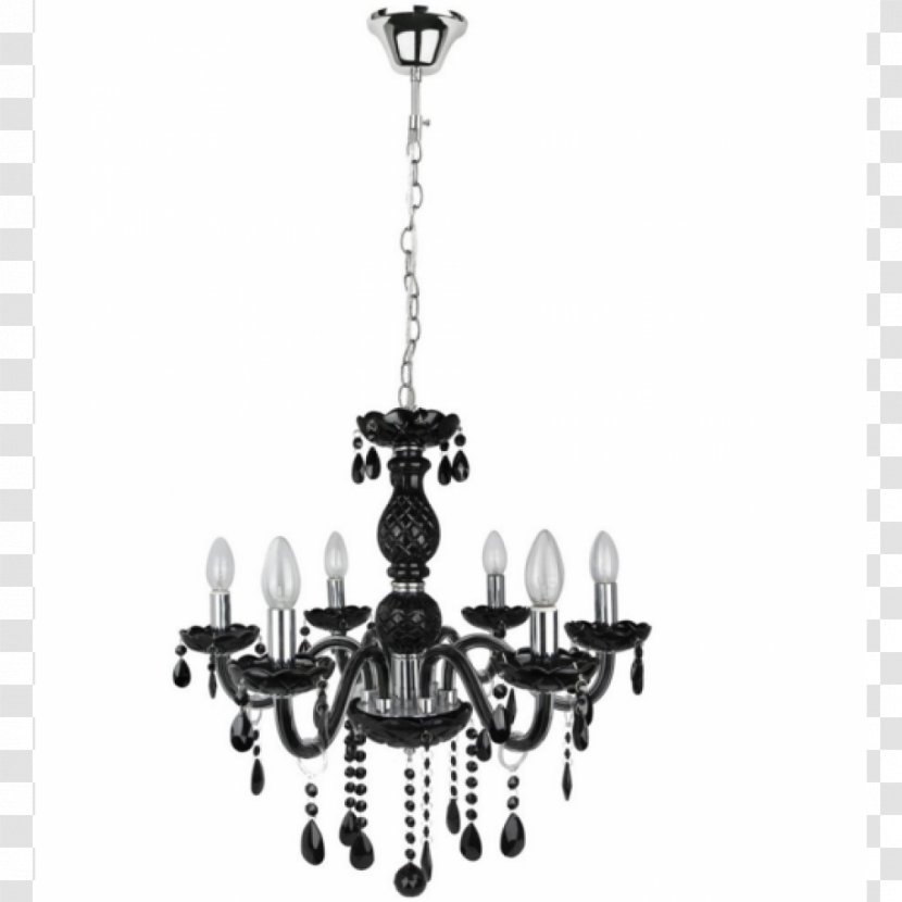 Chandelier Crystal Bleikristall Light Fixture Living Room - Black And White - Lustre Transparent PNG