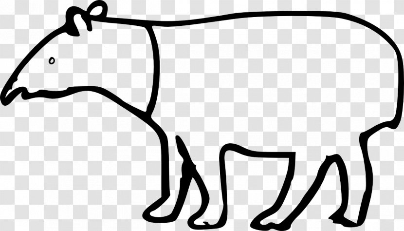 Drawing Malayan Tapir Clip Art - Wildlife - Elephant Nose Transparent PNG