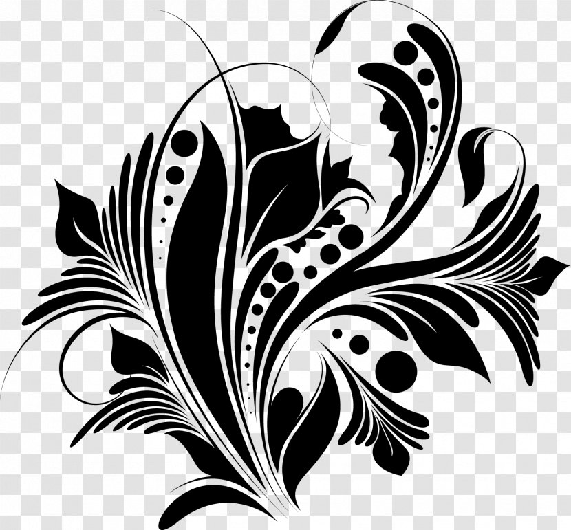 Floral Design Drawing Clip Art - Stencil - Vector Pattern Transparent PNG