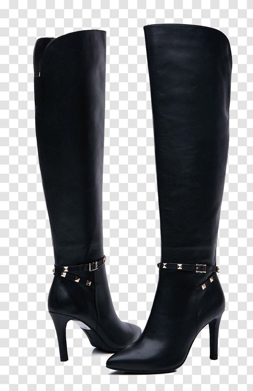 Motorcycle Boot Riding Knee-high Ugg Boots - Black Leather Transparent PNG