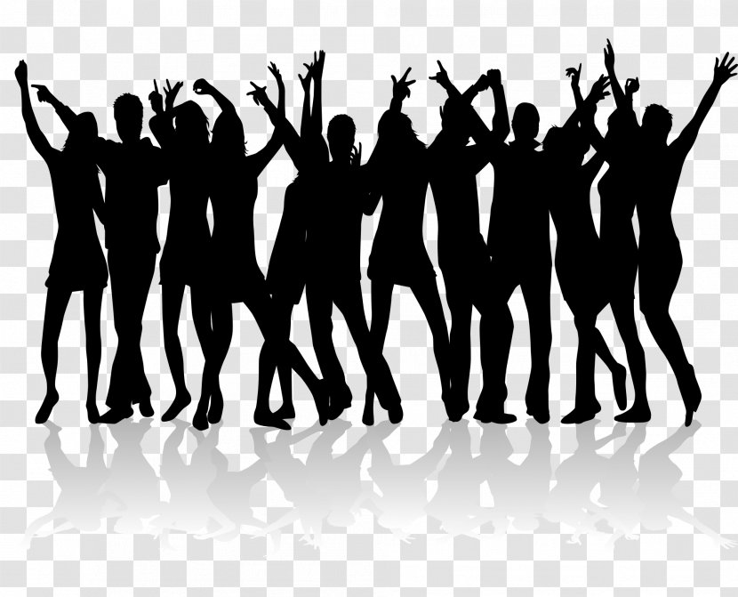 Dance Silhouette Nightclub Clip Art - Cartoon - Dancing Material For Many People Transparent PNG