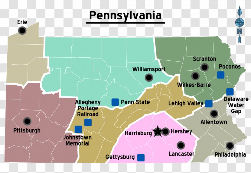 Scranton Gettysburg Erie City Map - New Jersey Transparent PNG