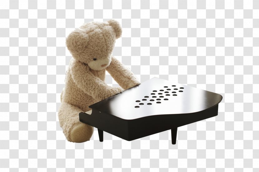 Bear Piano Toy - Silhouette - Playing The Transparent PNG