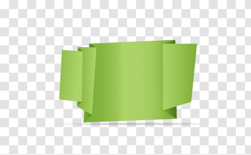 Paper Ribbon - Green - Banner Transparent PNG