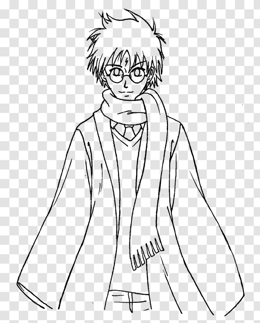 Line Art Hermione Granger Harry Potter Dobby The House Elf Drawing - Tree Transparent PNG